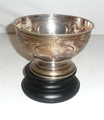 Lot 308 - A silver footed bowl with Art Nouveau repousse decoration