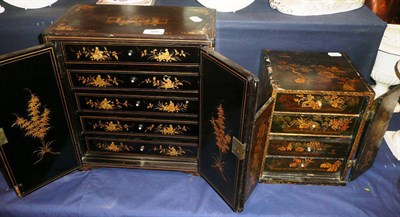 Lot 309 - Two japanned multi drawer cabinets