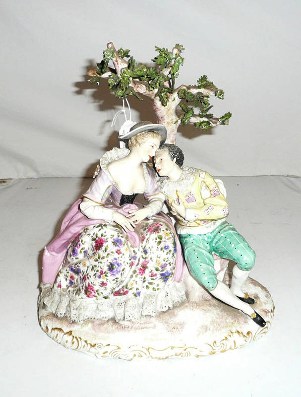 Lot 312 - Continental porcelain group of lovers