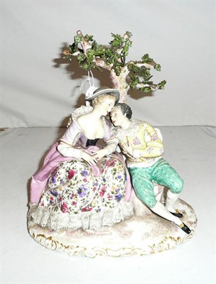 Lot 312 - Continental porcelain group of lovers