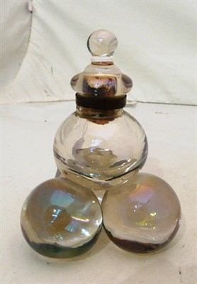 Lot 334 - A globular glass inkwell