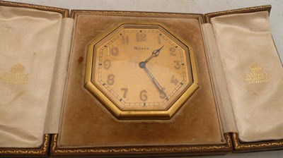 Lot 338 - Leather-cased Asprey strut clock