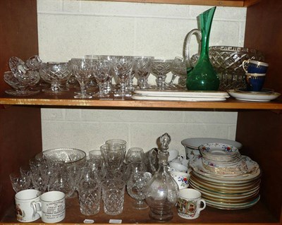 Lot 351 - Shelf of assorted Royal Doulton and other cut glassware