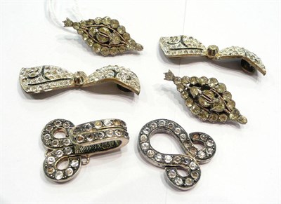 Lot 373 - A pair of pierced buckles and a pair of pierced slides etc