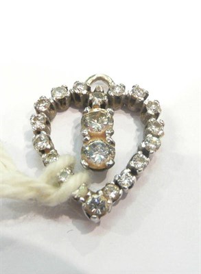 Lot 384 - A diamond heart shaped pendant