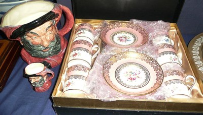 Lot 396 - A boxed Hammersley coffee set, a Doulton jug Falstaff, another miniature