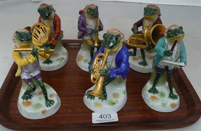 Lot 403 - Set of six Continental frog musicians