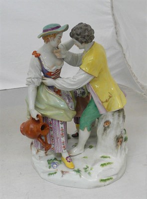 Lot 413 - Meissen figural group (restored)