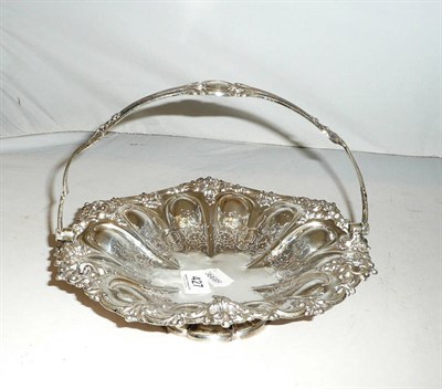 Lot 427 - A Victorian silver fruit basket with swing handle