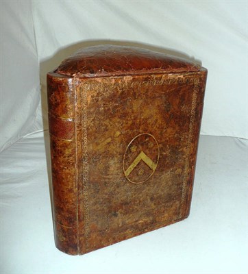 Lot 454 - Masonic interest - a small leather corner stool shaped as a book