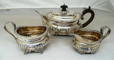 Lot 471 - Three piece silver bachelor's tea set, C S Harris, London 1902, 30oz