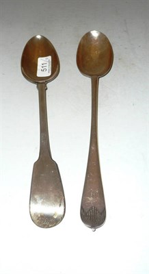 Lot 511 - Two silver basting spoons (one a.f.)