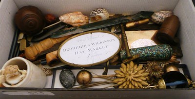 Lot 514 - A box of collectors items, hat pins etc