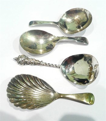 Lot 525 - Four silver caddy spoons