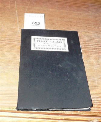 Lot 552 - Enoch Powell, First Poems, 1937, signed, original wraps