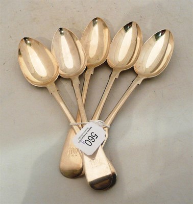 Lot 560 - Five tablespoons, London 1852