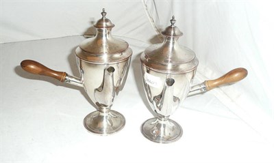 Lot 596 - Pair of Old Sheffield chocolate pots