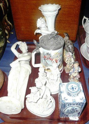 Lot 607 - Marble statuette and a quantity of assorted Continental ceramics