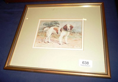 Lot 638 - William Woodhouse (1857-1939), Study of a Spaniel, standing, with trees in the distance...