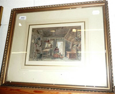 Lot 650 - Watercolour of a rustic cottage scene