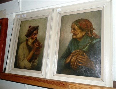 Lot 652 - Pair of oil portraits on canvas