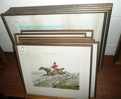 Lot 659 - Four coaching prints and six hunting prints