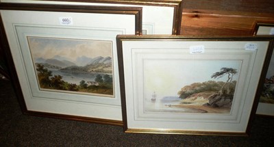 Lot 660 - Early 20th century gilt-framed watercolour landscape, Italian scene and two 18th/19th century...