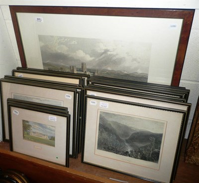 Lot 666 - Twenty three topographical engravings of Yorkshire and Durham, framed and glazed