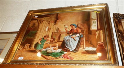 Lot 675 - A Moreno, gilt-framed oil on canvas