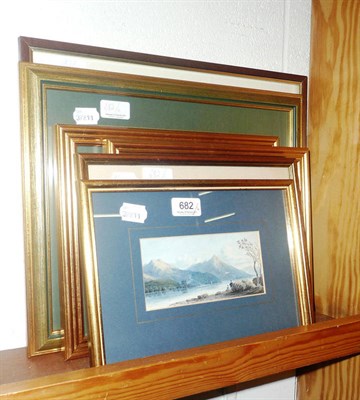 Lot 682 - Six gilt-framed 19th century and later landscapes