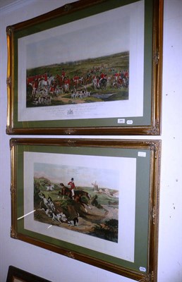 Lot 689 - Two gilt-framed colour prints titled 'The Death' and 'Staghounds on Ascot Heath'