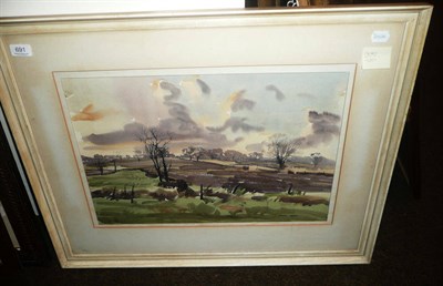 Lot 691 - Angus Rands watercolour, Yorkshire landscape