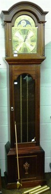 Lot 732 - Reproduction mahogany longcase clock with three weights and a pendulum