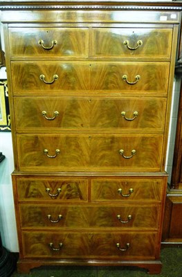 Lot 736 - Mahogany and satinwood banded chest on chest