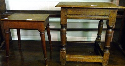 Lot 747 - 17th century-style joint stool and a small mahogany and fruitwood stool