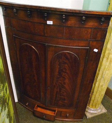 Lot 755 - 19th century mahogany hanging corner cupboard