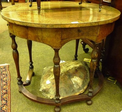 Lot 791 - Walnut and rosewood demi-lune table