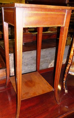 Lot 794 - An Edwardian satinwood urn stand and a bamboo three tier whatnot