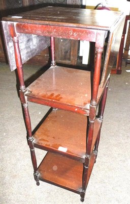 Lot 801 - Mahogany four tier dumbwaiter with drop flaps