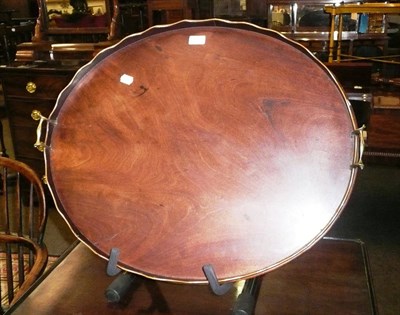 Lot 812 - A large 18th century oval mahogany tray, possibly Irish