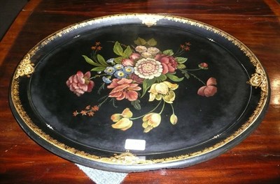 Lot 815 - Oval papier-mache tray