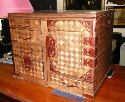 Lot 829 - Early 20th century Chinese parquetry miniature cabinet