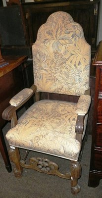 Lot 831 - Pair of 17th century-style high-back open armchairs