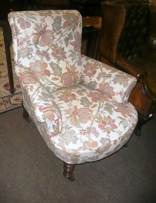 Lot 840 - A 19th century upholstered armchair