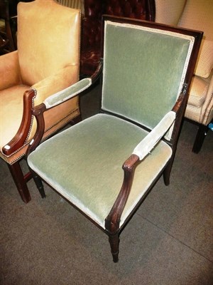 Lot 845 - Upholstered mahogany armchair