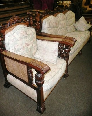 Lot 875 - Three piece European bergere suite