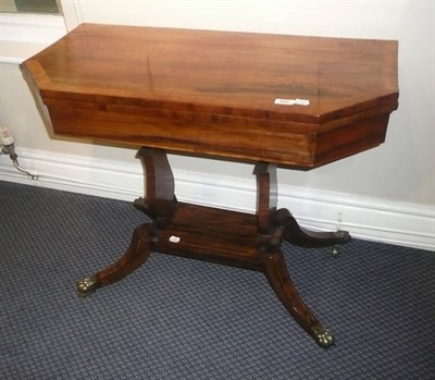 Lot 895 - Regency rosewood and boxwood strung card table