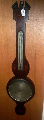 Lot 902 - A mahogany shell inlaid barometer signed ' I Aprile, Sudbury' (a.f.)