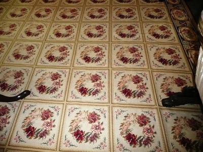 Lot 910 - 20th century floral needlework carpet