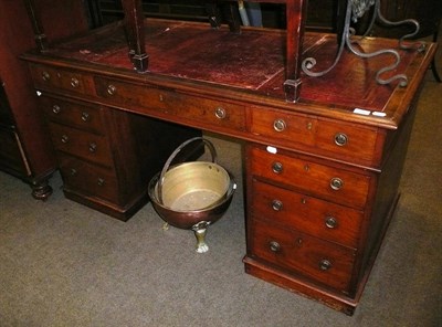 Lot 932 - 19th century mahogany double pedestal desk